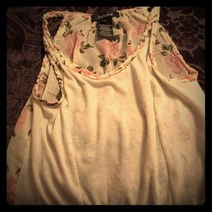 Workshop XS tank blouse. Back is flowers and sheer